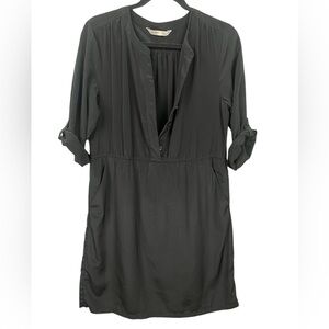 OLD NAVY Black Lined Popover Tunic Dress – Roll Tab Sleeves – Elastic waist M